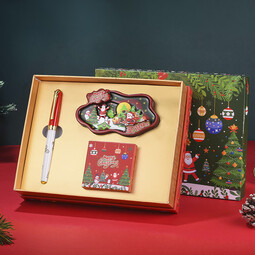 DUKE公爵圣诞节系列套装3红色气氛款铱金笔钢笔墨水笔自用书写送人自用书写顺滑可用墨囊 圣诞冰箱贴套装（红色钢笔）