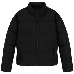 Calvin KleinJeans25秋冬新款男女情侣休闲通勤ck刺绣立领轻暖90绒羽绒服外套 UB1-太空黑 XS