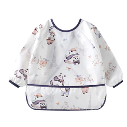 ELLE BABY婴儿罩衣宝宝吃饭衣反穿设计防水防油防污透气可机洗围兜画画衣 巴黎之旅 90/52