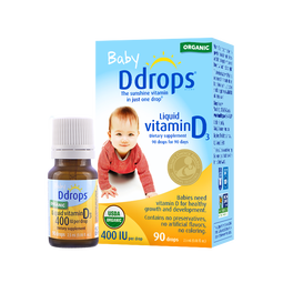 Ddrops滴卓思维生素d3婴儿 液体促钙吸收新生儿补钙敏宝vd3滴剂0-1岁 400IU体验装