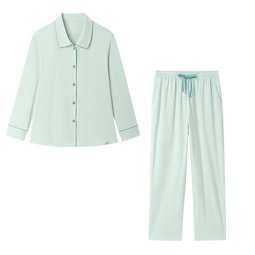 全棉时代女士睡衣【针织软弹不拘束】情侣家居服套装 