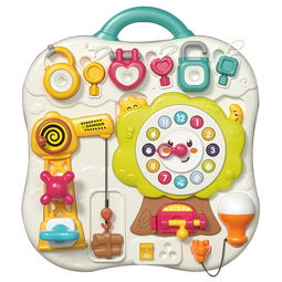 谷雨早教忙碌板蒙特梭利教具宝宝婴幼儿1-3岁开锁玩具蒙氏圣诞礼物 探索工程忙碌板6956 