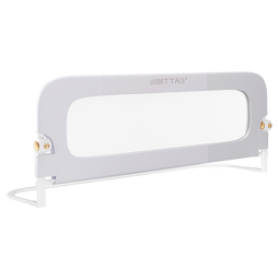 贝肽斯婴儿床围栏宝宝防摔防护栏加高防掉床围挡板可升降床护栏免打孔 月光灰 200cm【免打孔安装+按键折叠上下床设计】