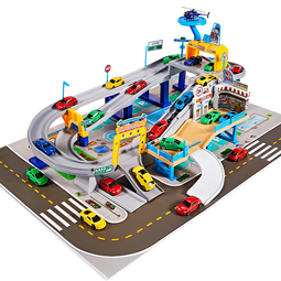 帕龙儿童玩具男孩1-2-3-6岁生日礼物男孩4-5-7-8岁停车场玩具车轨道车 儿童城市轨道套装【8车+1飞机】