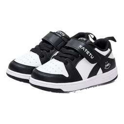 卡特兔学步鞋婴幼儿小白鞋秋冬宝宝保暖加绒童鞋中大童儿童板鞋 黑白（超纤） 21 内长13.0cm 脚长12.0-12.5