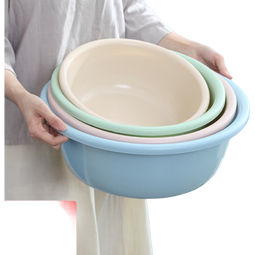 加厚脸盆洗脚盆婴儿洗衣盆泡脚盆宿舍家用洗脸洗手盆 随机颜色中号（26cm）1个