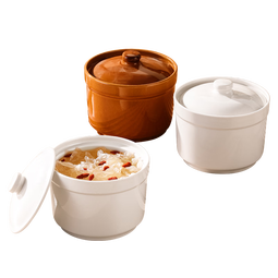 瓦罐汤炖盅家用隔水炖陶瓷罐蒸蛋带盖鸡蛋羹一人份小汤盅炖罐煲汤 【白色-特厚款】炖盅二个装 500ml 