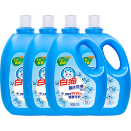 白猫洗衣液 内衣内裤 持久留香 整箱家庭装 批发 高效除菌高效洁净 [囤货推荐，大容量]24斤(4瓶)