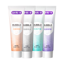 舒客【肖战同款】舒客牙膏含氟美白去黄清新口气女男专用非口臭正品 美白清新护龈舒敏 120g*4支