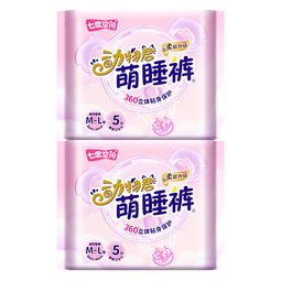 七度空间安心裤裤型卫生巾夜用动物君萌睡裤安睡裤拉拉裤 M-L码 10条 80-120斤