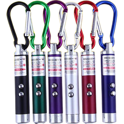 【三合一】逗猫神器猫玩具激光笔+验钞笔+手电筒照明 钥匙链紫外线灯LED小手电红外线教鞭检测笔 三合一激光+验钞+手电筒）-白色