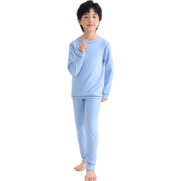 红豆【断码清仓】儿童保暖内衣学生秋衣秋裤中大童家居服宝宝睡衣 蓝色 170 【建议155-165cm85-100】