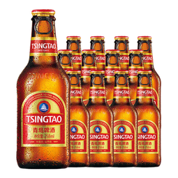 青岛啤酒 拉环小棕金原麦汁浓度11°P 258mL 12瓶 整箱装