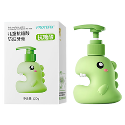 Protefix恐龙医生儿童牙膏抗糖防蛀2-6-12岁换牙期含氟固齿护牙按压装120g 