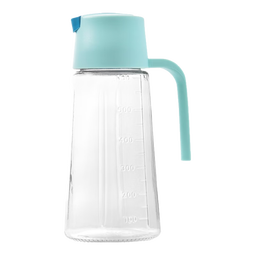 自动开合油壶油瓶玻璃防漏油壶家用大号油罐调味料瓶醋壶厨房用品 翻盖油壶-1个随机色【630ml】