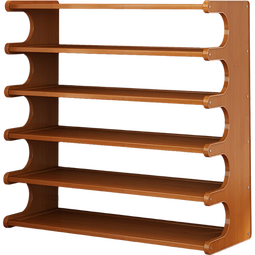 鞋架架子多层简易家用门口收纳架新款空间鞋柜宿舍置物架出租房用 茶色E型侧边五层80