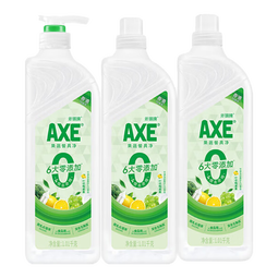 斧头柠檬鸭屎香洗洁精食品级果蔬清洗剂不伤手洗涤灵洗碗餐具洗涤剂 茶香型 3大瓶（1泵2补） 