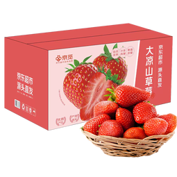 京觅 四川大凉山草莓2盒装 单果13g+ 净重600g 生鲜水果 源头直发 
