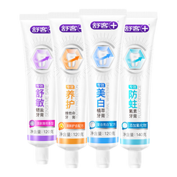 舒客【任选4件】舒客牙膏含氟美白去黄清新口气女男士专用官方正品 防蛀氟素牙膏140g