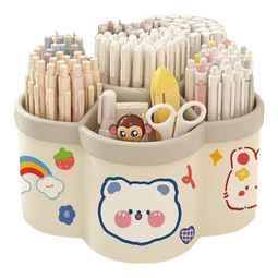 旋转笔筒化妆筒加厚多功能桌面文具收纳化妆品收纳旅行配件 1个装【旋转收纳盒】