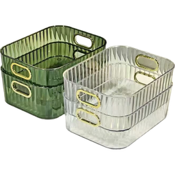 轻奢桌面化妆品亚克力收纳盒卧室衣物杂物茶几包包收纳 随机色 中号限量（23.5*16*8.5） 