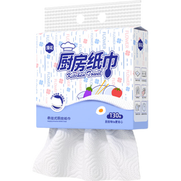 漫花厨房纸巾厨房抽纸壁挂式厨房用纸吸水吸油纸料理纸巾 厨房纸巾 2层 130抽*3提