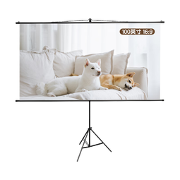 得力100英寸16:9支架挂壁两用光子幕布 轻享8K超清免打孔家用投影幕布 适配极米坚果当贝投影仪MS353