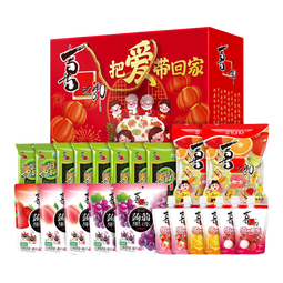 喜之郎年货礼盒 果冻海苔零食大礼包多规格礼箱 经典节日礼物团购 【直播推荐-喜庆年年】2461克*1盒 