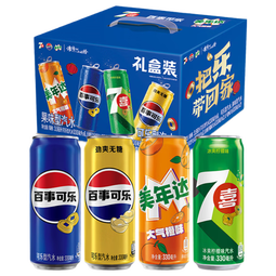 百事可乐X浪浪山小妖怪 春节年货礼盒碳酸饮料整箱混合装330ml*12送礼团购 
