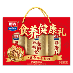 西麦食养健康礼盒1000g黑麦核桃粉燕麦片代餐营养早餐过年送长辈佳品
