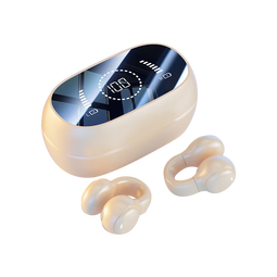 嘉柏兰【2025最新款丨HIFI全景音】骨传导概念蓝牙耳机耳夹式不入耳超长续航大容量运动跑步骑车高音质 顶配版丨肤色丨全景声升级续航