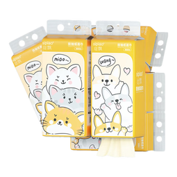 【百万销量】萌宠来袭1000张悬挂式抽纸餐巾纸本色卫生纸4层加厚 4层 1000张 2提