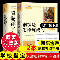 骆驼祥子和钢铁是怎么样炼成的 钢铁是怎样炼成的七年级下册人教版教材配套阅读上册 人民教育出版社教材配套阅读 初中版名著初一必读课外书目初中生读物课外阅读书籍正版原著完整版无删西游记 朝花夕拾 七下-骆 