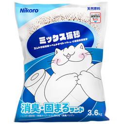 妮可露Nikoro经典小蓝块混合猫砂豆腐砂膨润土猫砂可冲厕3.6kg*4袋 