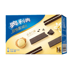 奥利奥（Oreo）双心脆威化饼干 香草味 192g 办公室休闲零食早餐 下午茶16条装
