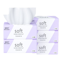 亲肤系列原木气垫纸巾家用抽纸餐巾纸卫生纸240张加厚面巾纸 【240张实惠装】超值10包