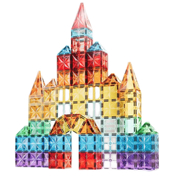 布鲁奇钻面彩窗磁力片儿童玩具男孩3-6岁磁力积木益智玩具1-3岁生日礼物