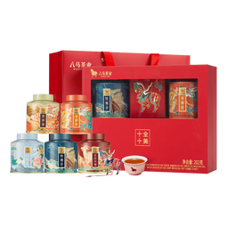 八马茶业五大名茶礼盒202g 铁观音红茶金骏眉正山小种白茶普洱 年货送礼