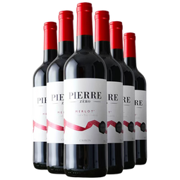 图比克法国原瓶进口梅洛美乐脱醇红葡萄酒0酒精无醇0度红酒750ml*6瓶