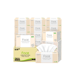 洁柔抽纸 粉face柔韧3层150抽*24包纸巾 可湿水面巾纸M码 整箱卫生纸