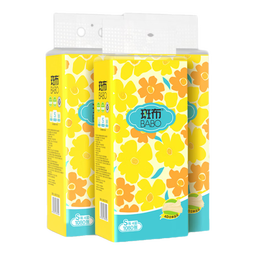 斑布安心抽原生竹浆悬挂式纸巾纸抽4层1080张*3提抽纸家用