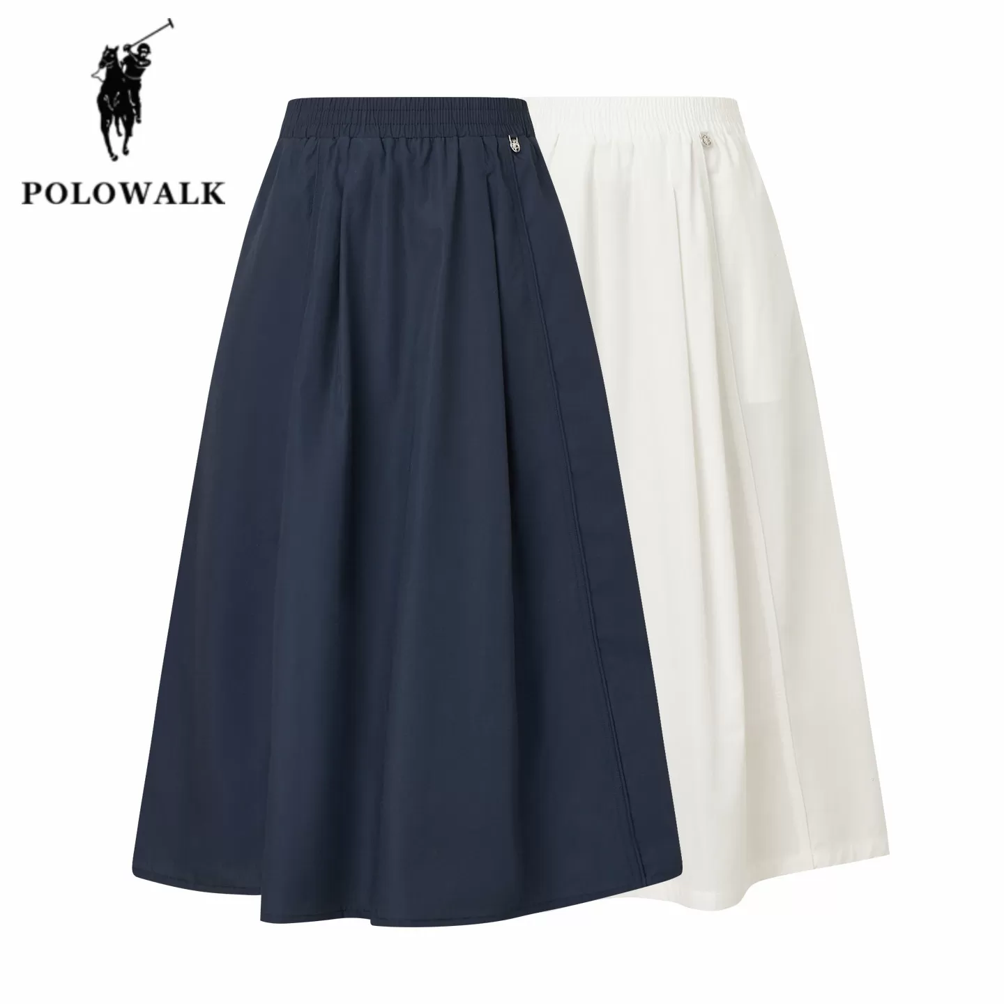 POLOWALK半身裙女夏季新款保罗女装梨型身材显瘦伯克利裙中长裙子