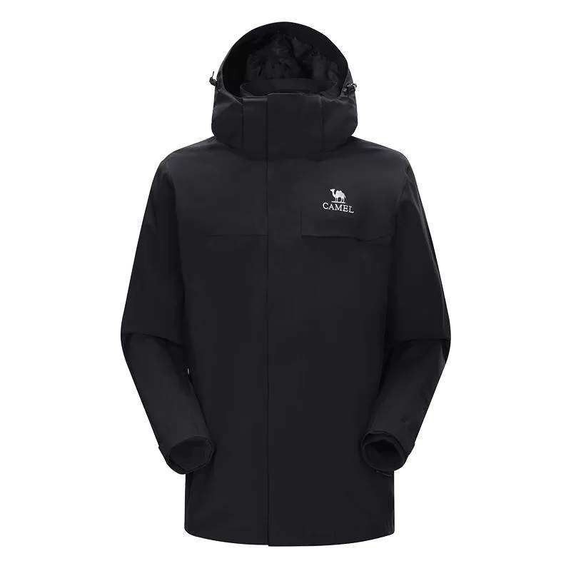 骆驼雨神2.0版户外冲锋衣三合一抓绒内胆可拆卸防水登山外套男女 