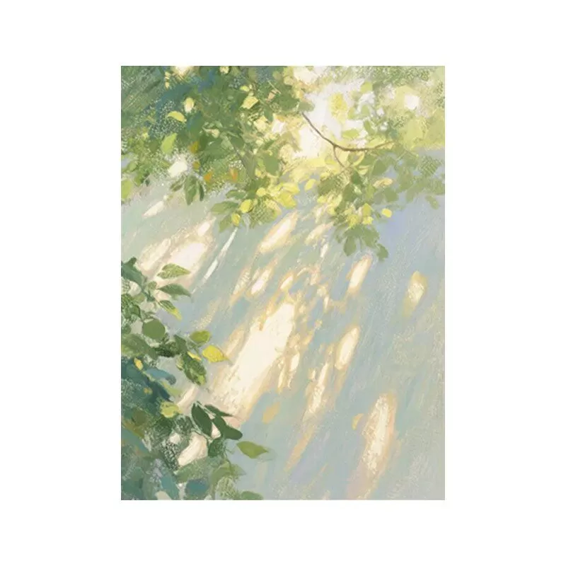 光影植物现代简约装饰画奶油风ins卧室客厅树叶治愈民宿床头挂画
