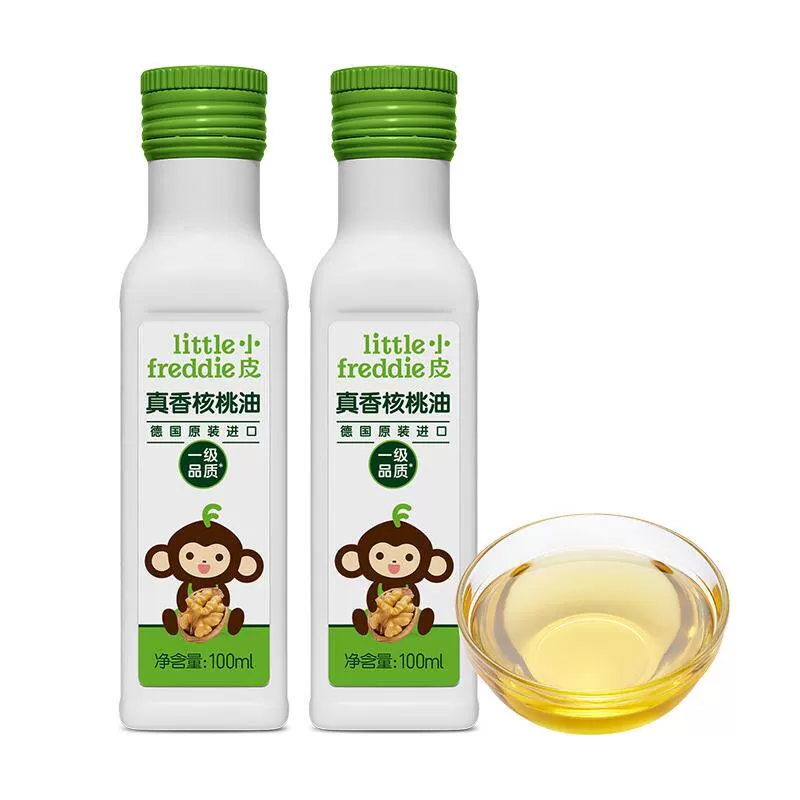 小皮进口核桃油亚麻籽油巴旦木油儿童搭配婴幼儿辅食宝宝热炒油
