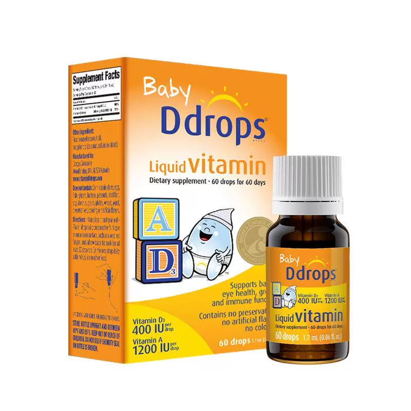 Ddrops滴卓思敏宝ad滴剂婴幼儿一岁以下新生儿D3宝宝维生素d3婴儿