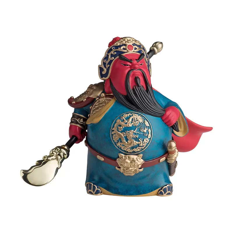 铜师傅《萌刀关羽》武财神关二爷铜摆件 办公桌书房创意工艺品
