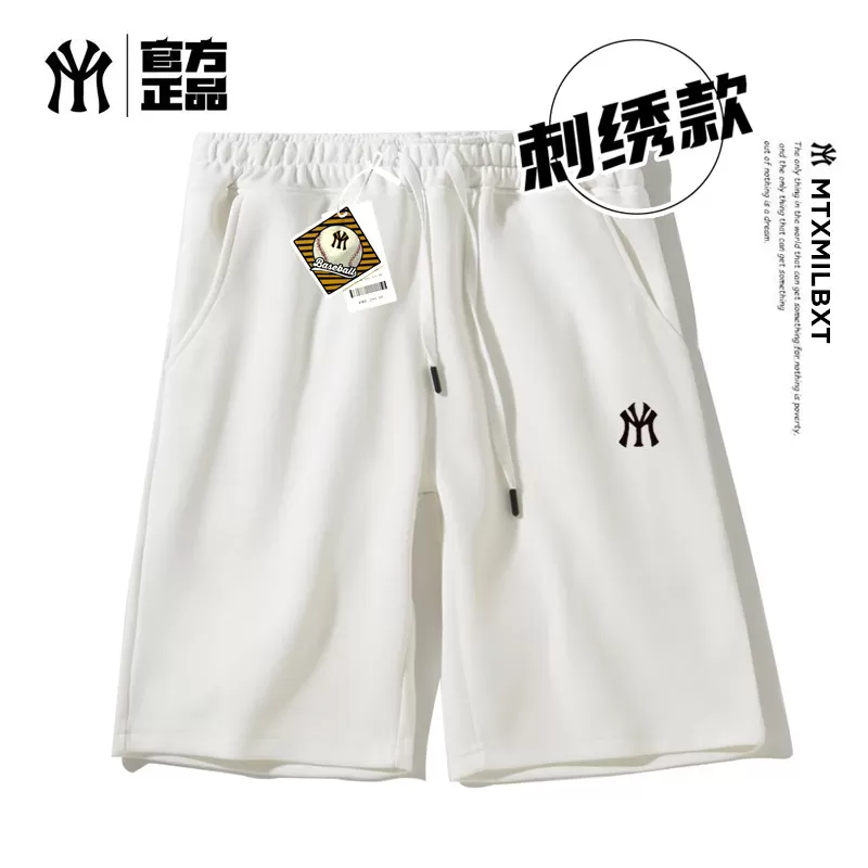 26夏季新款华棉洋基队潮牌印花短裤男女同款潮牌运动休闲五分裤