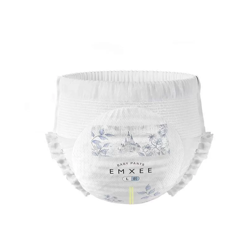 嫚熙新生儿尿不湿成长裤真蚕丝超薄透气纸尿裤拉拉裤L码16片