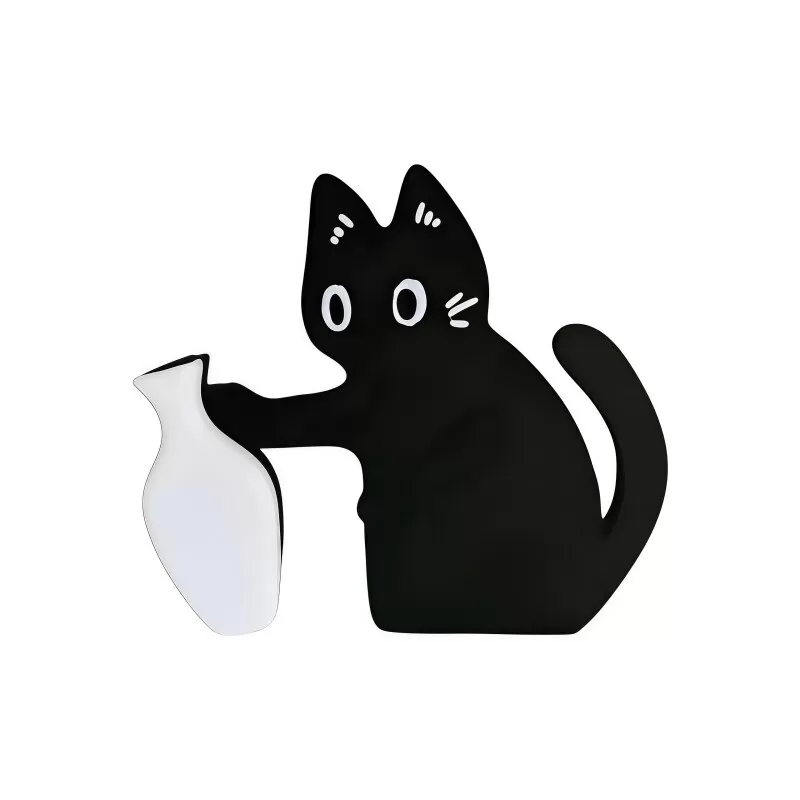 猫咪胡须收纳冰箱贴猫胡子毛发收集神器小猫推瓶子可爱立牌磁吸贴